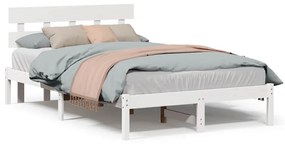 vidaXL Σκελετός Κρεβατιού Λευκό 120 x 190 cm Μασίφ ξύλο πεύκου