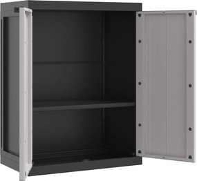 vidaXL Ντουλάπι Αποθ. Εξ. Χώρου Γκρι/Μαύρο 65x37x85 εκ. Πολυπροπυλένιο