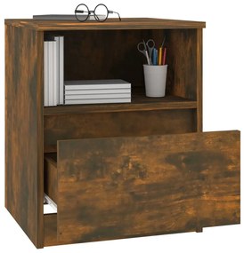 vidaXL Κομοδίνο Καπνιστή Δρυς 40 x 40 x 50 εκ. από Επεξεργασμένο Ξύλο