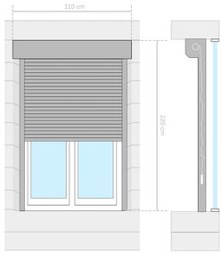 Παντζούρι Ρολό Λευκό 110 x 220 εκ. από Αλουμίνιο - Λευκό