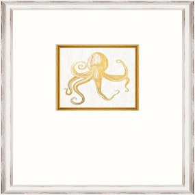 Κάδρο Octopus Fa13364 35X45Cm White-Gold Mindthegap Κάθετοι Ξύλο