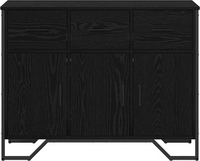 vidaXL Πλαϊνό γραφείο με συρτάρι Μαύρη Οξυά 97 x 32,5 x 74,5 εκ.