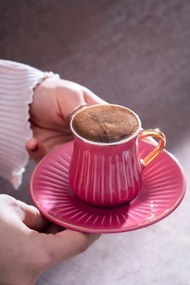 Stewehome Σετ πορσελάνιων πολύχρωμων φλιτζανιών καφέ για 6 άτομα Λευκό