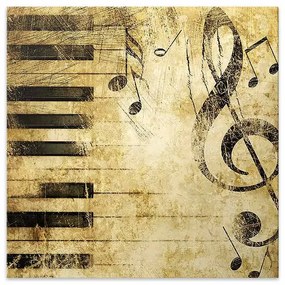 Πίνακας σε καμβά "Piano Keys"  ψηφιακής εκτύπωσης 50x50x3εκ. - 0127967
