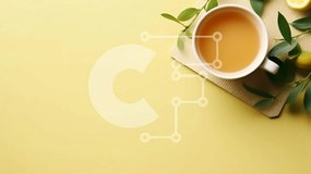 Σετ των 2 Intra Συλλεκτικό Ξύλινο Παζλ Plywood 4mm - Φλιτζάνι τσάι με φέτες λεμονιού σε κίτρινο φόντο Σε Ξύλινο Κουτί - Διαστάσεις: 10x10 cm – 25 κομμάτια