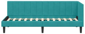 vidaXL Κρεβάτι Γωνίας με κεφαλάρι Τιρκουάζ 80 x 200 cm Βελούδο