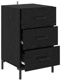 vidaXL Κομοδίνο Μαύρη Οξυά 40 x 40 x 66 εκ. Επεξεργασμένο ξύλο