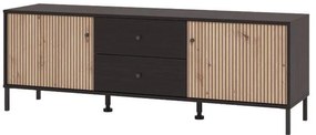 Έπιπλο Τηλεόρασης Correze 3K2F2V Μαύρος Δρύς - Artisan Oak 157x40x55 εκ. 157x40x55 εκ.