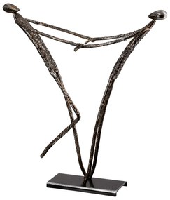 Φιγούρα Ζευγάρι 'Emotion' Μέταλλο Ασημί 6x27x29cm-05161280