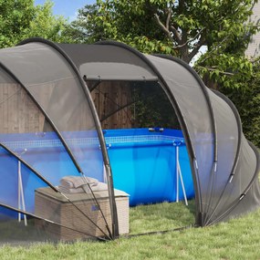 vidaXL Σκηνή πισίνας τύπου θόλου 538 x 440 x 204 εκ. Διαφανές
