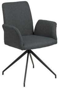 Καρέκλα Oakland 353, Μαύρο, Σκούρο γκρι, 88x59x59cm, 8 kg, Ταπισερί, Μεταλλικά, Μπράτσα | Epipla1.gr