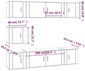 vidaXL Σετ Επίπλων Τηλεόρασης 7 Τεμ. Γκρι Sonoma Επεξεργασμένο Ξύλο
