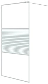 vidaXL Διαχωριστικό Ντουζιέρας Λευκό 100x195 εκ. από Διάφανο Γυαλί ESG
