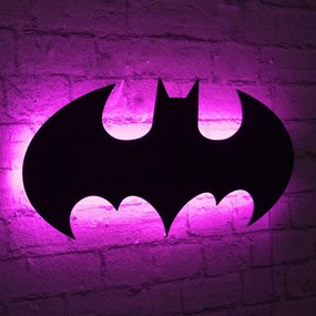 Διακοσμητικό Τοίχου Με Φως Led Batman 395NGR1841 50x25cm Pink-Black Wallity Mdf