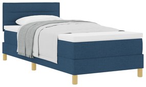 vidaXL Κρεβάτι Σπαστής Βάσης με Στρώμα Μπλε 100x200 εκ Ύφασμα