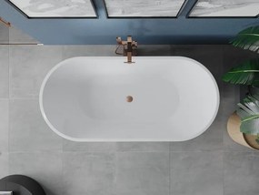 Mexen Luna ελεύθερη μπανιέρα 160 x 75 cm, λευκή, υπερχείλιση βουρτσισμένου