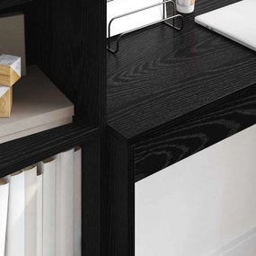 vidaXL Γραφείο με συρτάρι με ράφι με αποθήκευση 2 pcs Μαύρη Οξυά