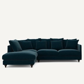 Γωνιακός καναπές-κρεβάτι με βελούδο, Lazare