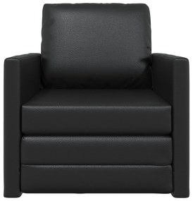 vidaXL Πολυθρόνα-Καναπές 2 σε 1 Μαύρη 74x77x81 εκ. από Τεχνητό Δέρμα