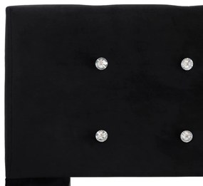 vidaXL Κρεβάτι Μαύρο 160 x 200 εκ. Βελούδινο με Στρώμα