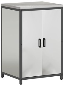 vidaXL Σετ Αποθήκευσης Κουζίνας με ράφι 2 pcs Ασημί 120 x 50 x 92 εκ.