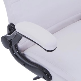 Καρέκλα Περιστρεφόμενη Ρυθμιζόμενη Λευκή από Συνθετικό Δέρμα - Λευκό