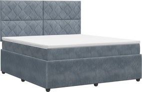 vidaXL Κρεβάτι box spring με στρώμα Σκούρο Γκρι 140 x 190 cm Βελούδο
