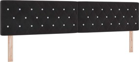 vidaXL Κρεβάτι box spring με στρώμα Μαύρο 200 x 200 cm Βελούδο