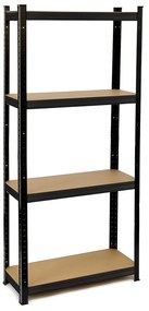 Ράφια μαύρο μέταλλο/MDF 75x30x173cm-06512511
