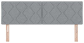 vidaXL LED Κεφαλάς Σχεδιασμός Διαμαντίων Φωτεινός Γκρι 160 εκ. Ύφασμα
