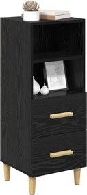vidaXL Πλαϊνό γραφείο Μαύρη δρυς 34 x 34.5 x 90 εκ Επεξεργασμένο ξύλο