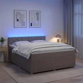 vidaXL Κρεβάτι box spring με στρώμα Taupe 160 x 200 cm Ύφασμα