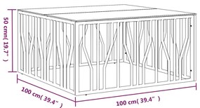 vidaXL Τραπέζι Σαλονιού 100x100x50 εκ. από Ανοξείδωτο Ατσάλι και Γυαλί