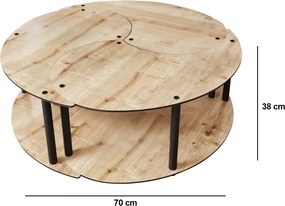 Σετ Τραπεζιών Σαλονιού Δρυς SELIS 70x38