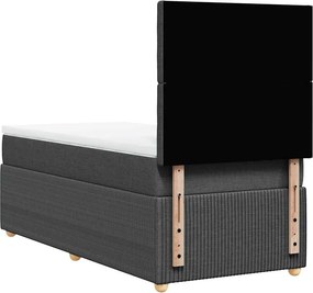 vidaXL Κρεβάτι Boxspring με Στρώμα Σκούρο Γκρι 100x200 εκ. Υφασμάτινο