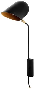 Φωτιστικό Τοίχου - Απλίκα Kesik 892OPV1244 12x35x73cm 1xE27 40W Black-Gold Opviq