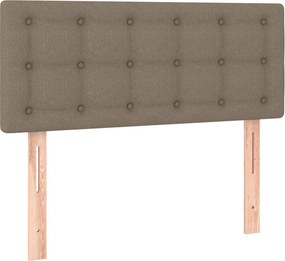 vidaXL Κρεβάτι Boxspring με Στρώμα Taupe 90x200 εκ. Υφασμάτινο