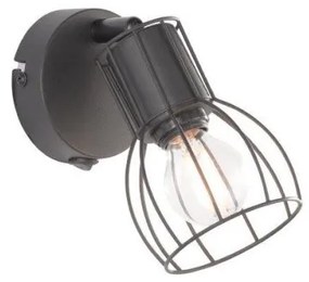 Απλίκα Σποτ Φωτιστικό Τοίχου Kafes Μαύρο 30074 Fischer Honsel-30074-Μαύρο 30074