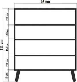 Ντουλάπι Sonoma / Πράσινο / Κίτρινο GONETI 95x36x111
