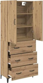 vidaXL Highboard Artisan Oak 69,5 x 34 x 180 εκ. Επεξεργασμένο Ξύλο