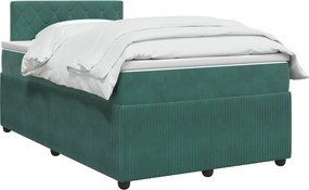 vidaXL Κρεβάτι box spring με στρώμα Σκούρο Πράσινο 120 x 190 cm