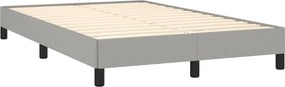 vidaXL Κρεβάτι Boxspring με Στρώμα Ανοιχτό Γκρι 120x190 εκ. Υφασμάτινο