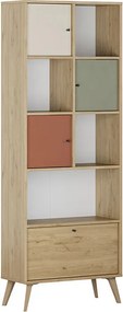 Βιβλιοθήκη Terra Megapap χρώμα florida oak 67x30x181εκ.