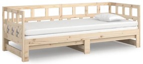 vidaXL Καναπές Κρεβάτι Συρόμενος 2x(90x200) εκ. από Μασίφ Πεύκο