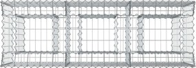 vidaXL Ανασηκωμένο κρεβάτι gabion Ασημί