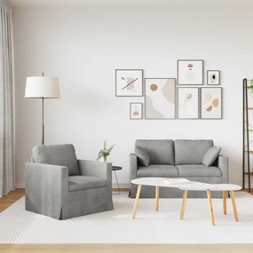 vidaXL Καναπές 2 pcs Ανοιχτό γκρι
