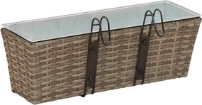 vidaXL Ραφήνα 2 pcs 50 x 17 x 17 εκ Μέταλλο