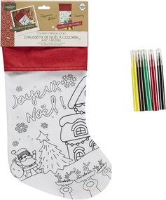 ΔΗΜΙΟΥΡΓΙΚΉ ΑΠΑΣΧΌΛΗΣΗ CHRISTMAS STOCKING TO COLOUR AND MARKERS EC0004