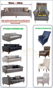 Stewehome μονό κάλυμμα πολυθρόνας από βουρούμτσουκ 60x85 cm