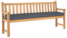 vidaXL Μαξιλάρι Πλατώ για Παγκάκι Ανθρακί 200x40x8 εκ. Oxford Fabric